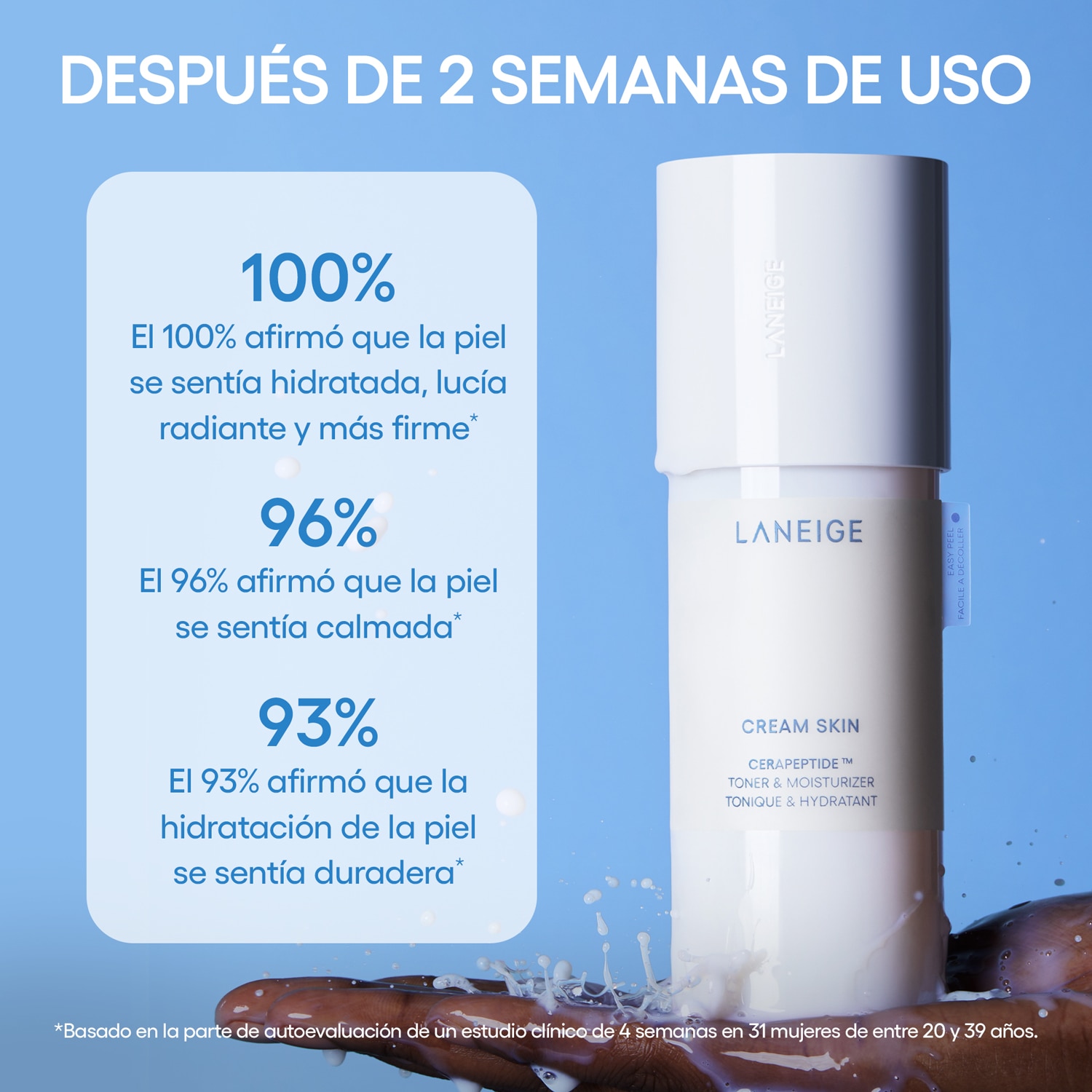 CREAM SKIN TONER & MOISTURIZER WITH CERAMIDES AND PEPTIDES (TÓNICO E HIDRATANTE PARA LA PIEL)